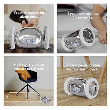 逃げる！目覚まし時計 Amazon.co.jp: CLOCKY めちゃくちゃうるさい目覚まし時計 逃げる